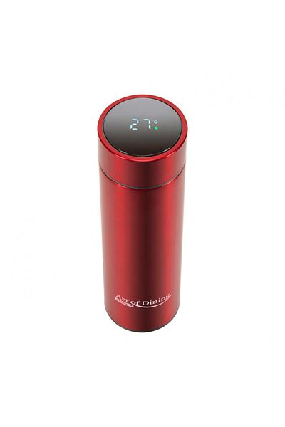 Heinner STAINLESS STEEL THERMOS 450 ML, WITH LED TEMPERATURE INDICATOR, RED, ART OF DINNING BY