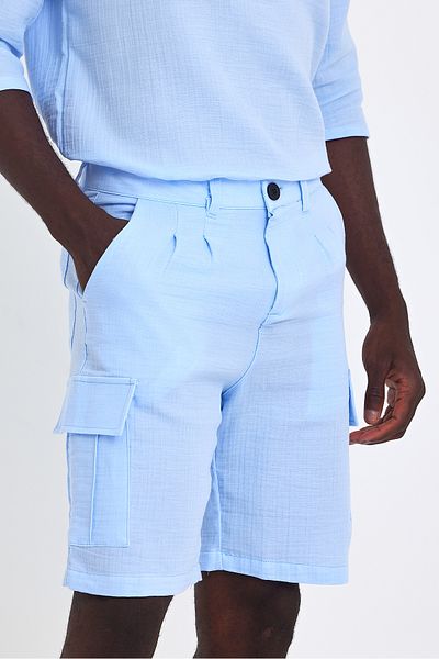 İLKCET MODA Ανδρικό σορτς Cargo Pocket Muslin Linen