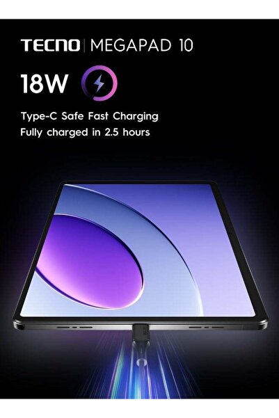 TECNO MEGAPAD 10.1 inch Dark grey 4GB RAM 128GB 4G LTE + free MEGAPAD cover - Middle East Version