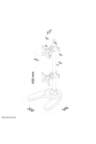 NEOMOUNTS Suport Monitor de Birou Dual, by Newstar FPMA-D700DDV, 10 - 27, VESA 100x100, supor