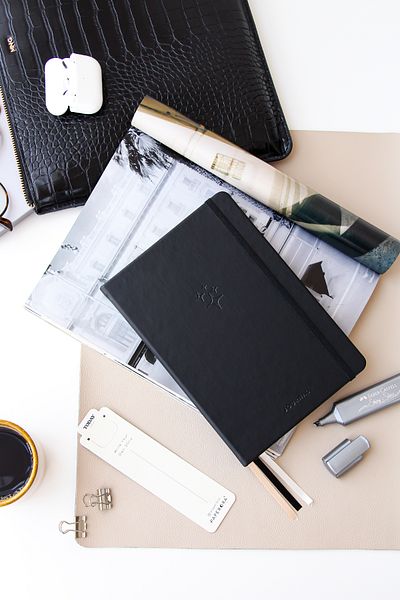 PAPERORA A5 Bullet Journal Dotted Notebook 140 Gr. 80 Sheets Deep Charcoal