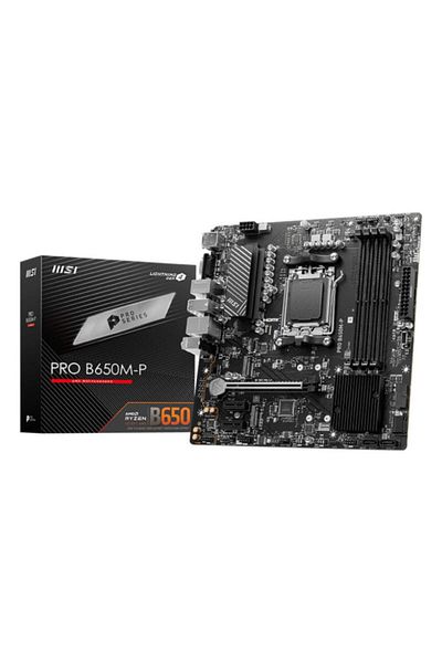 MSI Placa de Baza PRO B650M-P AM5, 4x DDR5, 1x HDMI 1x DP 1x VGA, 1x PCIE x16 2x PCIE x1, 2x M.
