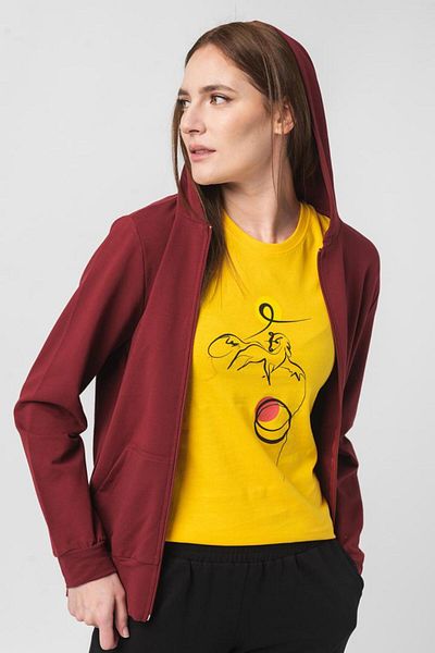 Pegas WOMEN'S CASUAL COTTON SWEATSHIRT BURGUNDY-XL