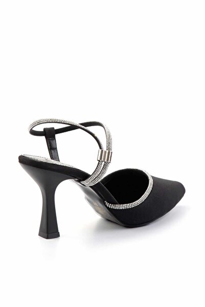 Bambi Damen-Abendschuhe aus mattschwarzem Satin K 01419062938