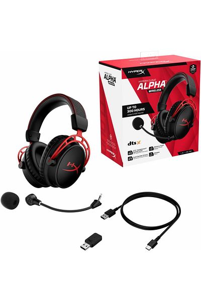 HP HyperX Cloud Alpha wireless headset with microphone, black