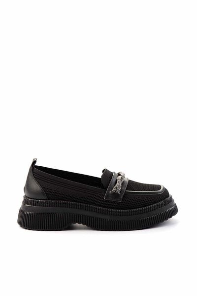 Bambi Μαύρα πλεκτά Γυναικεία Loafer Παπούτσια Κ 01474200882