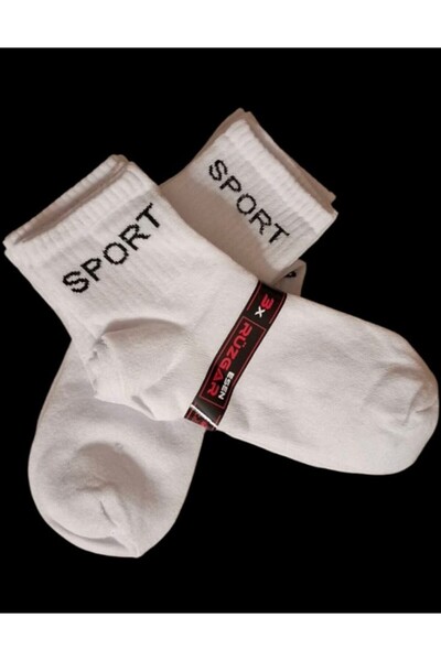 MultiButik 6 ζευγάρια ελαστικές ανδρικές γυναικείες Unisex λευκές βαμβακερές κάλτσες κολλεγίου