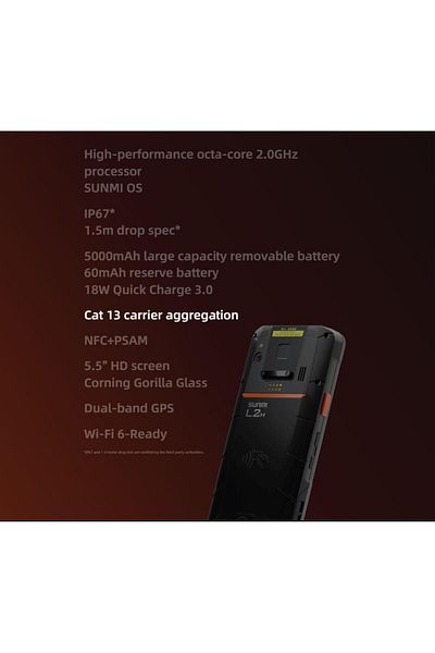 sunmi MOBILE T8911 L2H - Handheld Wireless Terminal, Android 11, 4GB + 64GB, 16MP rear + 5MP fr