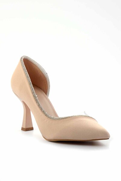 Bambi Mat Bej Kadın Abiye Ayakkabı K01419063038