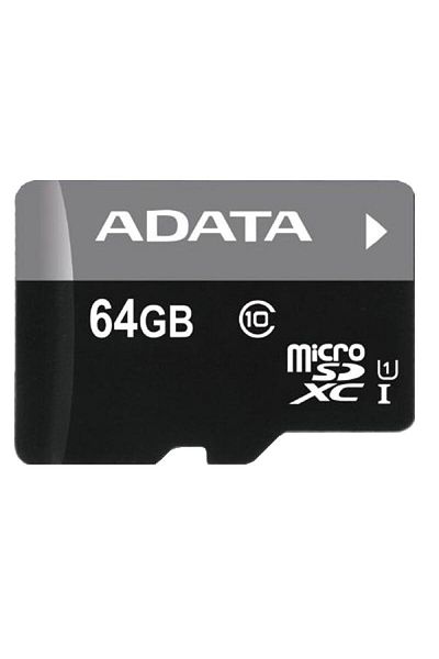 Adata Adata MicroSDXC Memory Card, 64GB, SD Adapter, Class 10