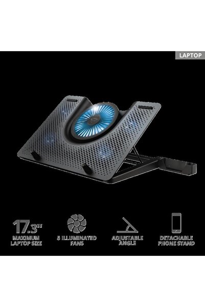 Trust GXT 1125 Quno Suport de răcire pentru laptop, cu 5 ventilatoare, LED, 1...