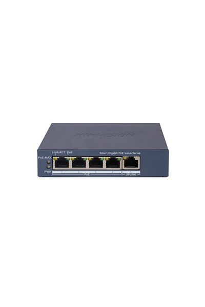 Hikvision Switch PoE DS-3E1505P-EI/M, 4 × Gigabit PoE port,1 × Gigabit RJ45 port, Total PoE Pow