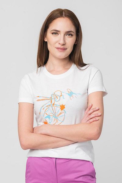 Pegas Tricouri TSHIRT CASUAL F BICICLETA COLOR WHITE-S