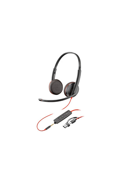 HP Poly Blackwire 3225 Στερεοφωνικά Ακουστικά USB-C με Υποδοχή 3.5mm και Αντά...