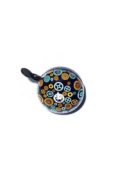 Pegas Ding-Dong Doorbell 80mm, model 2, Steel, Black with Blue+Orange