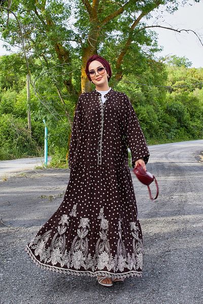 EBRUTESETTÜR Mini Floral Patterned Loose Viscose Dress