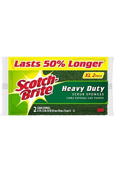 Scotch Brite Cleaning Sponges Heavy Duty Scrub Sponges - 2 Pack Multi-Colored