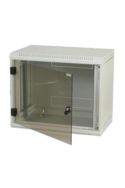 TRITON Wall rack single section 15 400mm depth glass door fixed side panels section