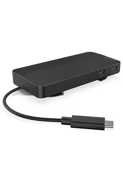LENOVO USB-C Dual Display Travel Dock; Color: Eclipse Black; Weight: 137 g (0.3 lb); AC Plug: T