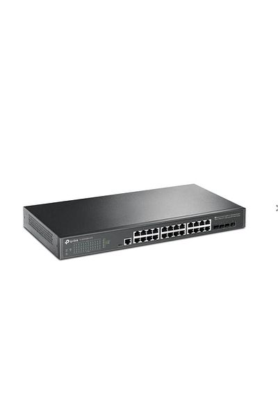 TP-LINK JetStream™ 24-Port Gigabit L2+ Managed Switch with 4 10GE SFP+ Slots and UPS Power Supply PORT