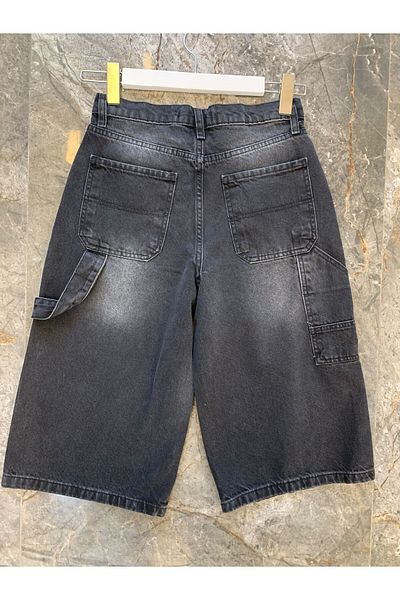 KOTOLOG Unisex Palaska Πίσω Πλαϊνή Τσέπη Λεπτομέρεια Σφυρί Μοντέλο Βερμούδες κάτω από το γόνατο Retro Capri