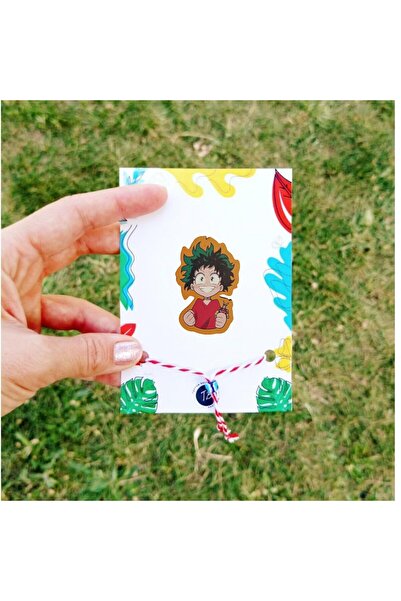 toptanbuldum Izuku Midoriya Anime No 2 Ahşap Rozet Marteniçka Bileklik Hediye...