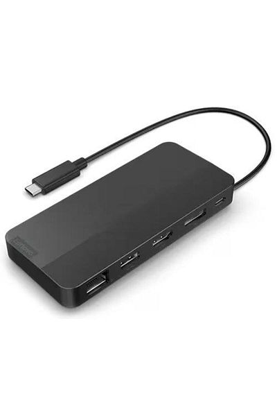 LENOVO USB-C Dual Display Travel Dock; Color: Eclipse Black; Weight: 137 g (0.3 lb); AC Plug: T