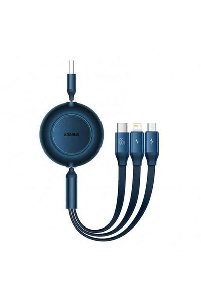 Baseus Cablu alimentare si date Bright Mirror 3 in 1 Retractable, pt smartphone, USB Type-A la