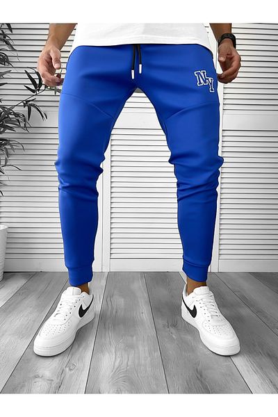 dehaine Men's sweatpants, slim fit, NY, 12347, blue