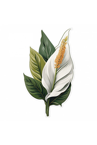 INOVATIX Set de 8 bucăți, autocolant cu floarea crinului păcii, INOVATIX®. 6 cm