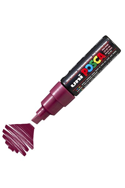 Uni Posca Marker Acrylic Painting Pen Pc-8K Bold 8.0 mm Red Wine