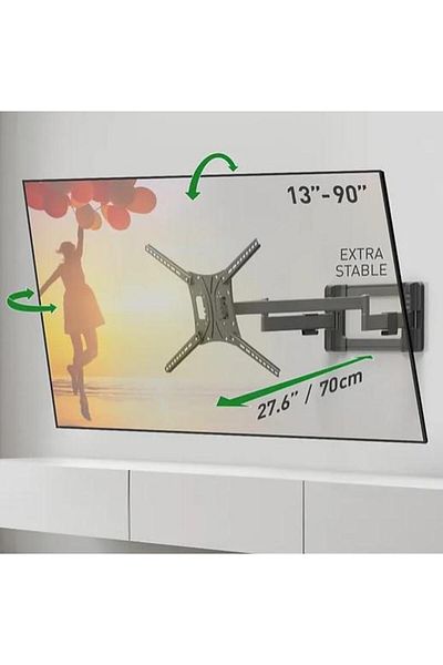Barkan ﻿TV wall mount, BM464L, Full Motion with 2 arms, 13- 90, VESA 600 x 400 mm, bracket