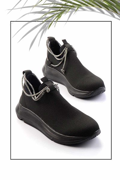 Bambi Schwarze Strick-Damen-Freizeitschuhe K 01792010482