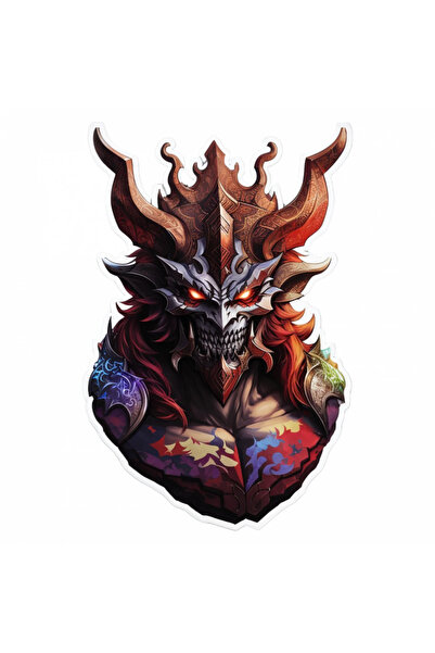 INOVATIX Set de 8 piese, autocolant Demon Forneus cu coarne, INOVATIX®. 6 cm