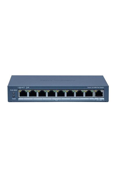 Hikvision Switch 8 porturi POE DS-3E1309P-EI(B), Smart Managed, 8 × 10/100M PoE ports,1 × Gigab