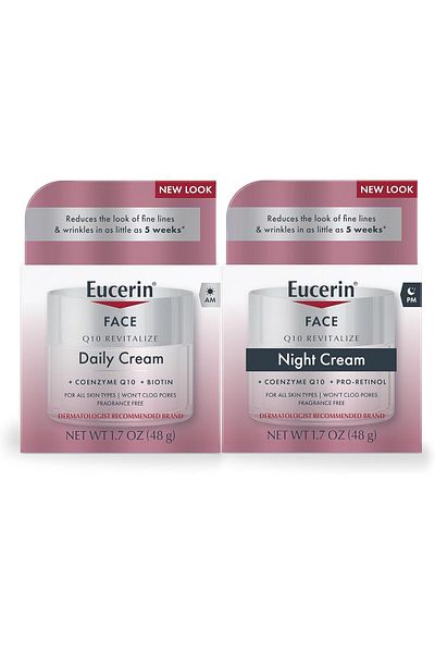 Eucerin Q10 Anti-Wrinkle Day + Night Cream 1.7 oz 2 Pack