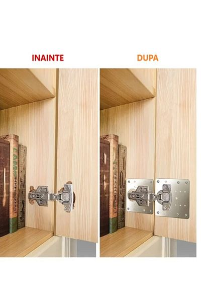 SyaMAG Kit for hinge repair, 2 metal plates + 12 screws