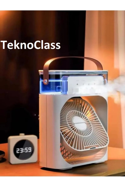 TeknoClass Vantilatör Mini Fan 5 Spreyli Su Püskürtmeli Nenlendirici 600 ML B...