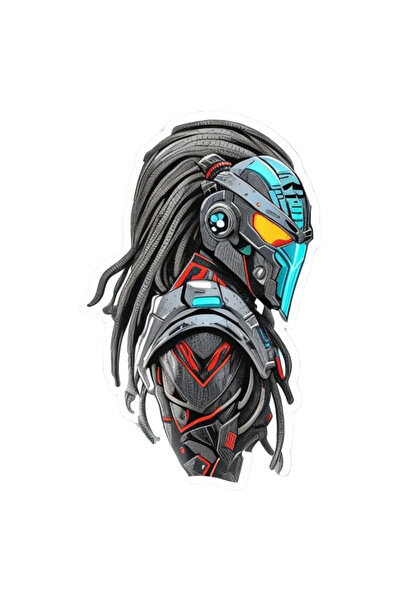 INOVATIX Set de 8 piese, autocolant Cyber ​​Predator cu păr, INOVATIX®. 6 cm