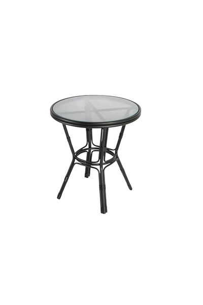 mr-everything Black faux rattan side table