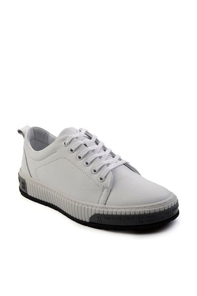 Bambi Λευκό Δερμάτινο Ανδρικό Sneaker E01018033443