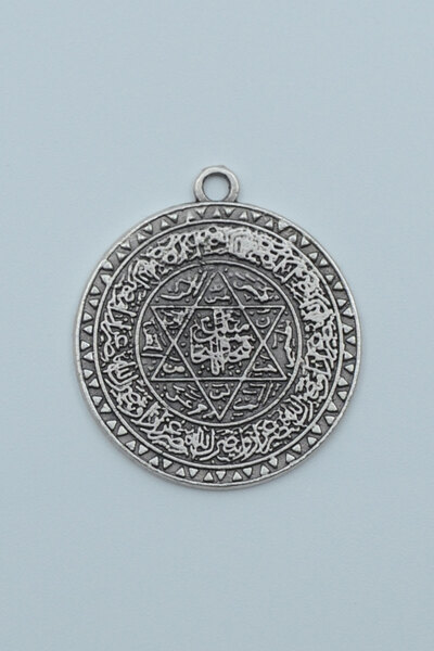 Genel Markalar Davut Yıldızı - Süleyman Tılsım Mührü Gümüş Kaplama Kolye Ucu