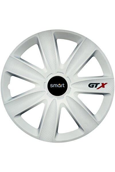 OEM Set de 4 capace de roți GTX albe R16, compatibile cu Smart