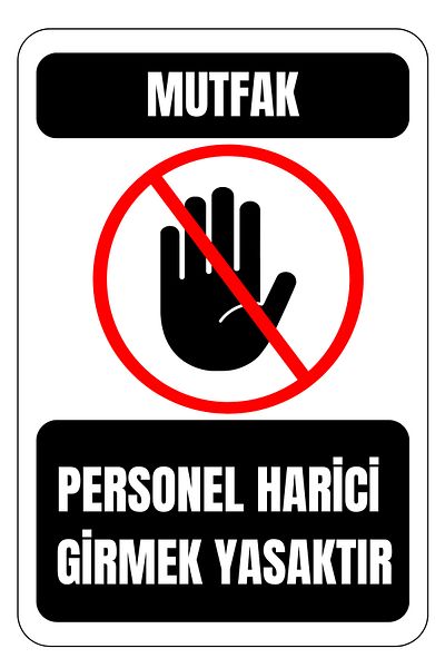 Girl Power 35 X 50 Kitchen Staff External Entry Prohibited Foil Printing Sticker Warning Sign