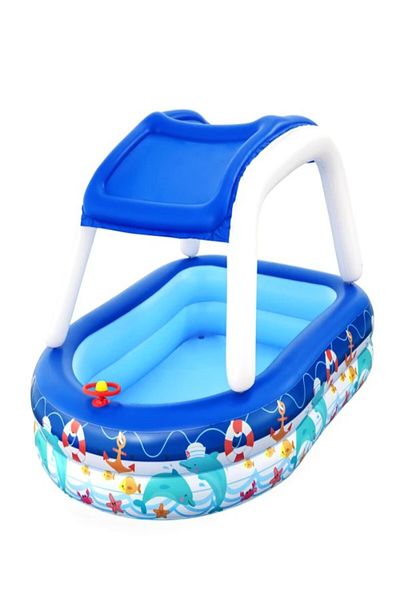 BESTWAY Family inflatable pool, with removable sunshade, 213 x 155 x 123 cm