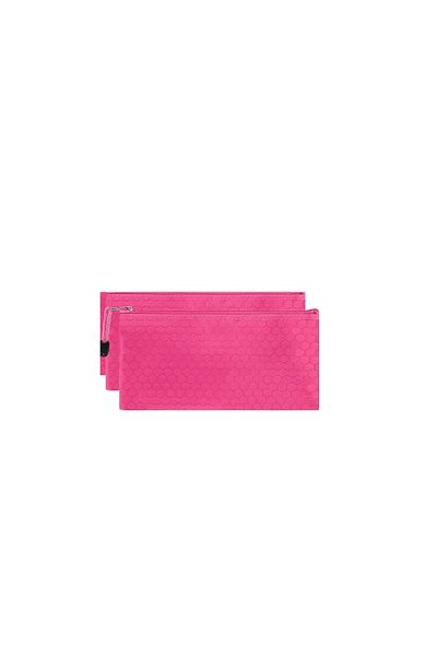 Siriderya Waterproof Oxford Fabric Pencil Bag - A6 Size, Zippered, Multipurpose Organizer Dark Pink