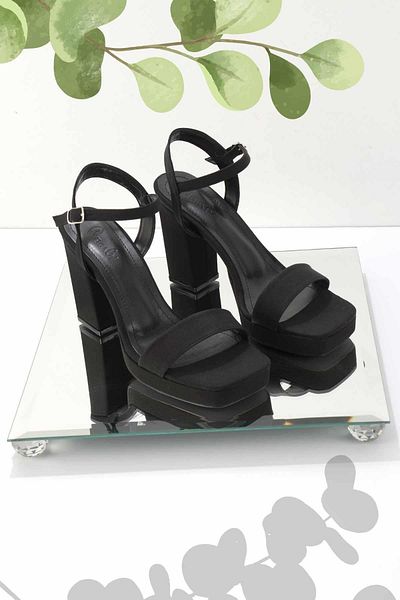 Bambi Matte Black Women's Classic Heeled Shoes K05215161438