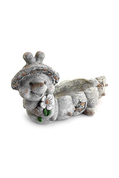 Strend Pro Garden decoration, ceramic, caterpillar with pot, 47x23x28 cm
