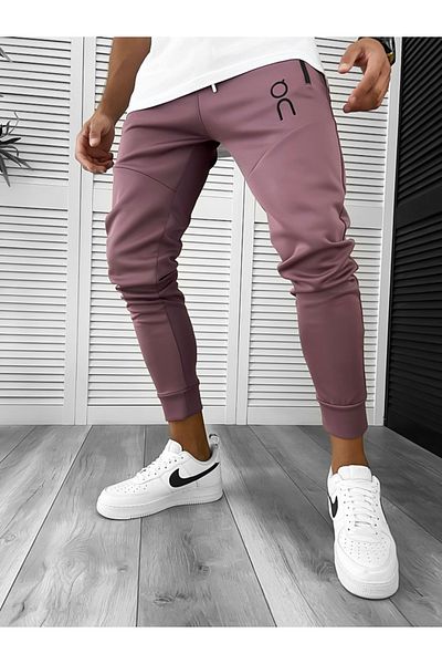 dehaine Men's slim fit sweatpants, made of nylon, 12260, brown