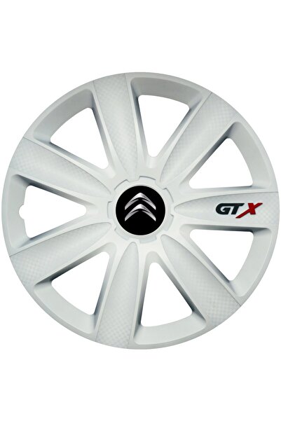 OEM Set de 4 capace de jantă GTX albe R15, compatibile cu Citroen